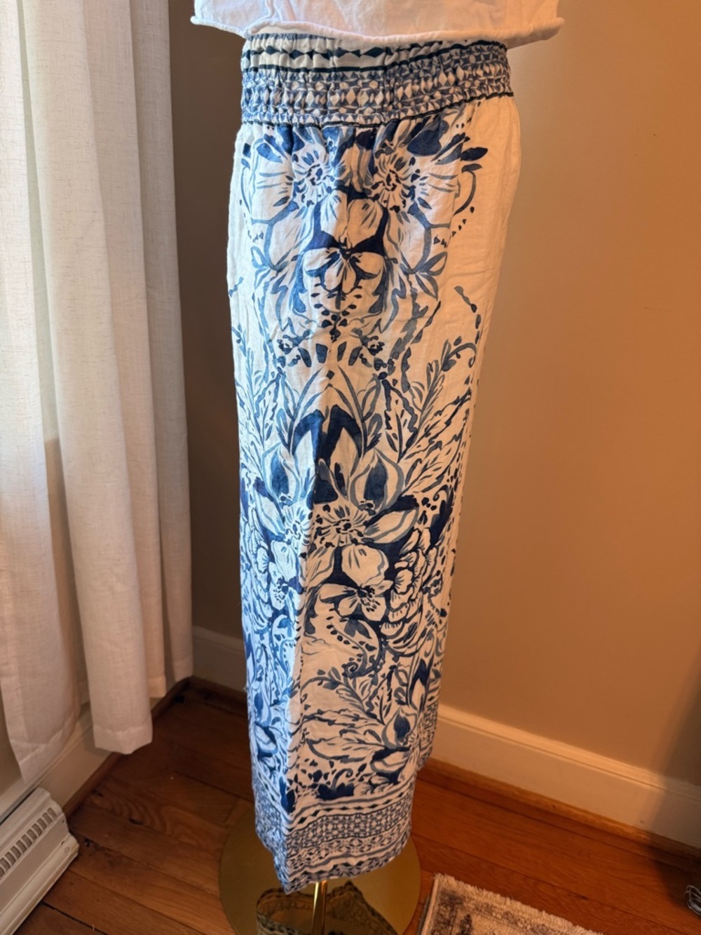 Anthropologie Somerset Printed Linen Pull-On Pants - Picture 2 of 5